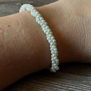 White Faux Pearl Bracelet